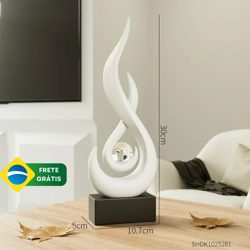 Escultura Abstrata de Cerâmica para Decoração de Ambientes ByCasa