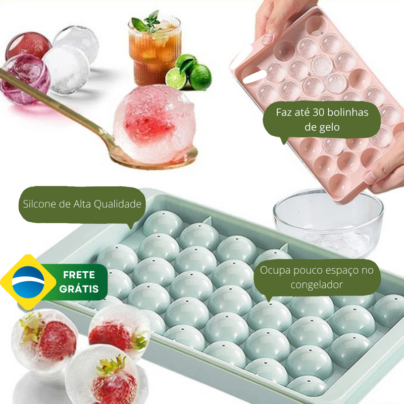 Molde de Silicone para fazer Gelo Bolinha ByCasa