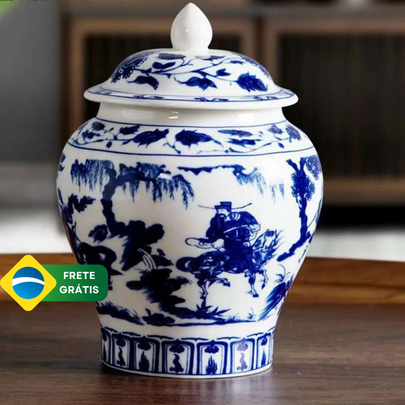 Porcelana Azul e Branco Multiuso Luxo ByCasa