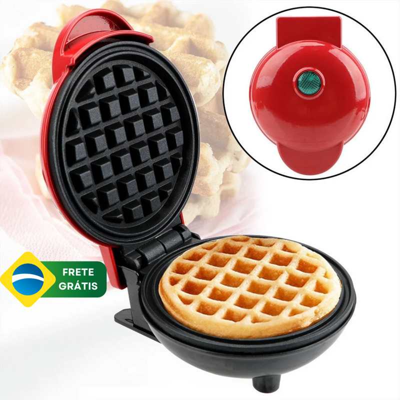 Mini Máquina de Waffle Elétrica Portátil Automática bivolt By Casa