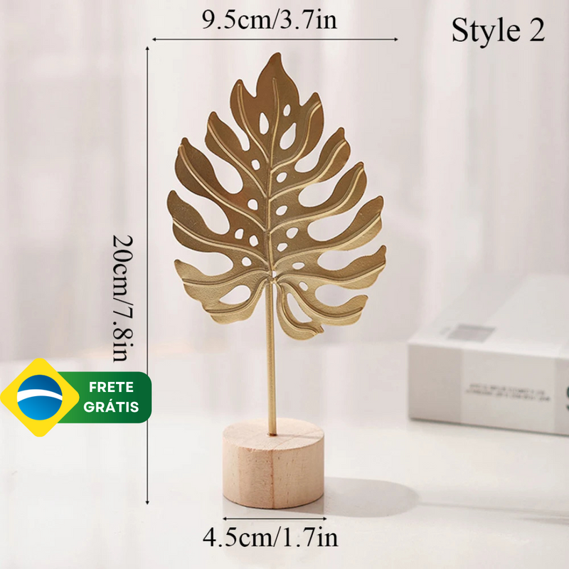 Escultura Luxo Ornamentos Gold para Sala e Escritório ByCasa