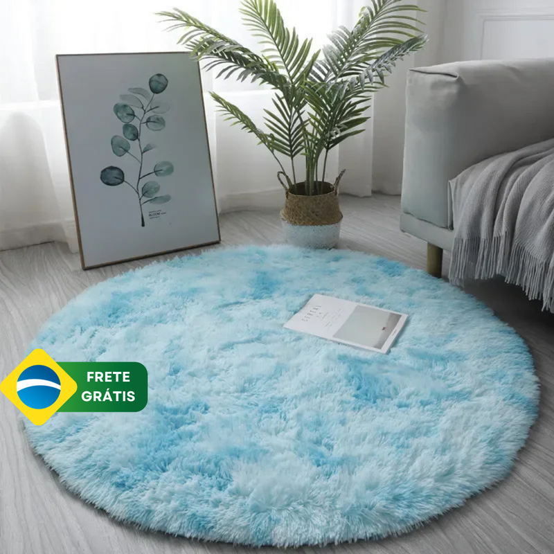 Tapete Redondo de Pelúcia para Decoração de Ambientes ByCasa