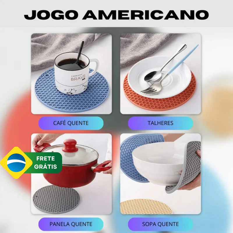 Conjunto Americano Isolador Térmico de Silicone - 3 peças By Casa