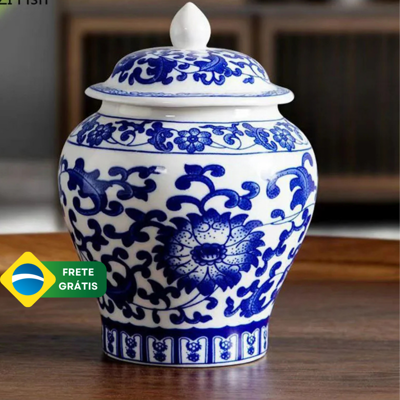 Porcelana Azul e Branco Multiuso Luxo ByCasa