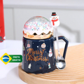 Caneca Natalina com tampa + Colher Coleção Natal ByCasa