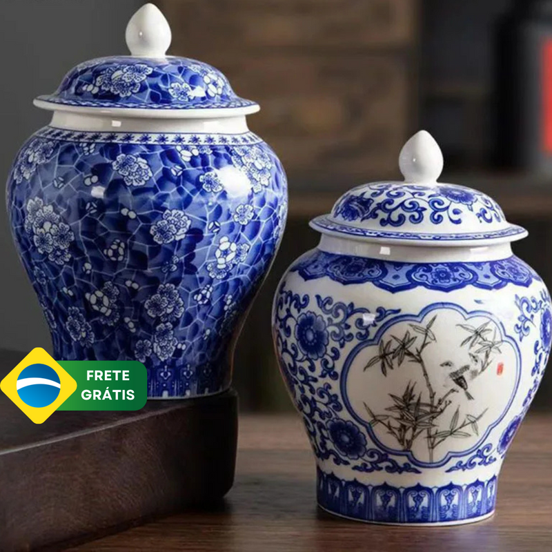 Porcelana Azul e Branco Multiuso Luxo